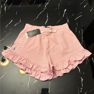 Polo by Ralph Lauren Soft Pink Ruffle High Waist Shorts